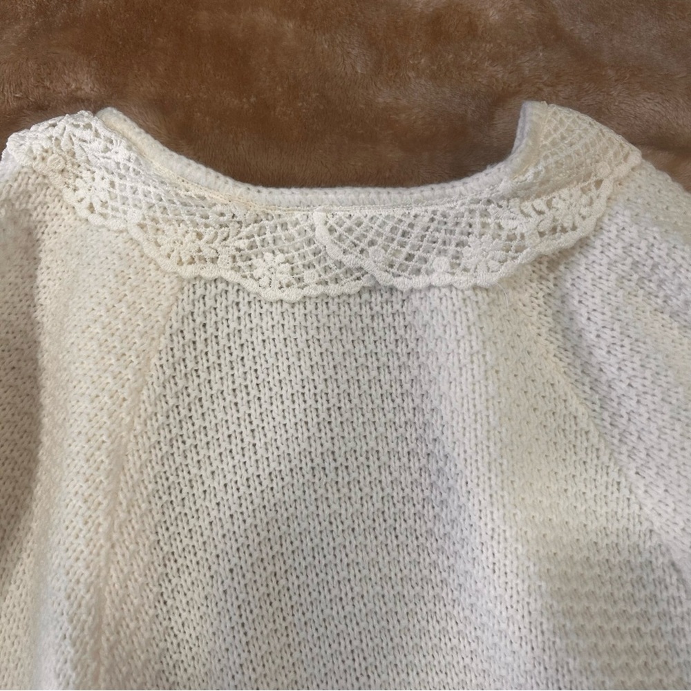 Vintage cape little girls crochet white size 5 see measurements poncho fringe - Picture 9 of 13